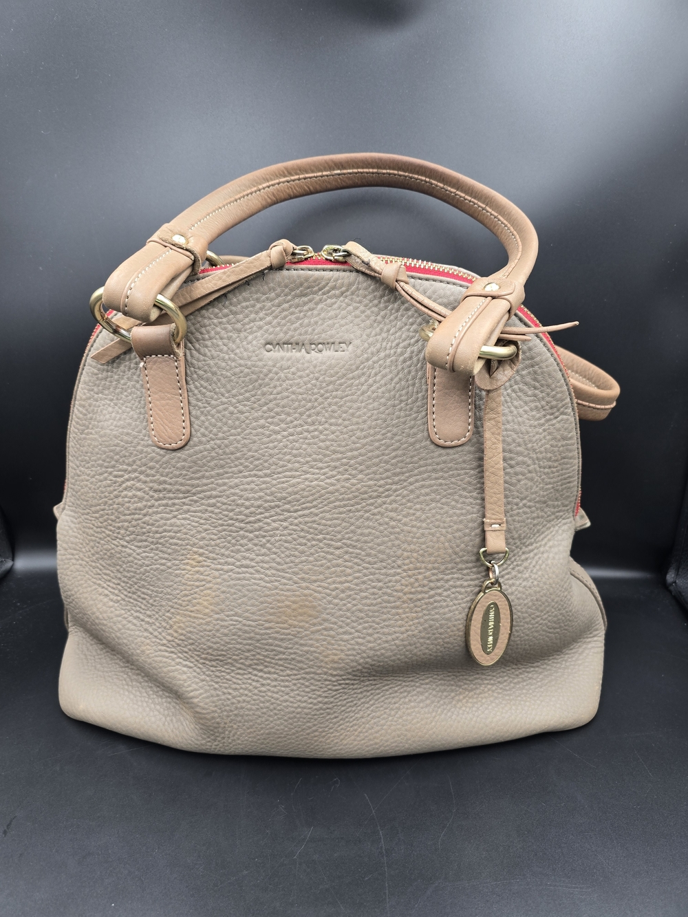 Cynthia Rowley Taupe Leather Dome Satchel